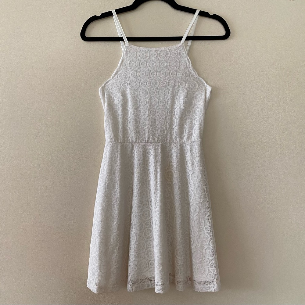 H&M Scallop neckline White Dress